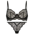 Women's black, red, or green nylon bikini set with fixed double shoulder straps.