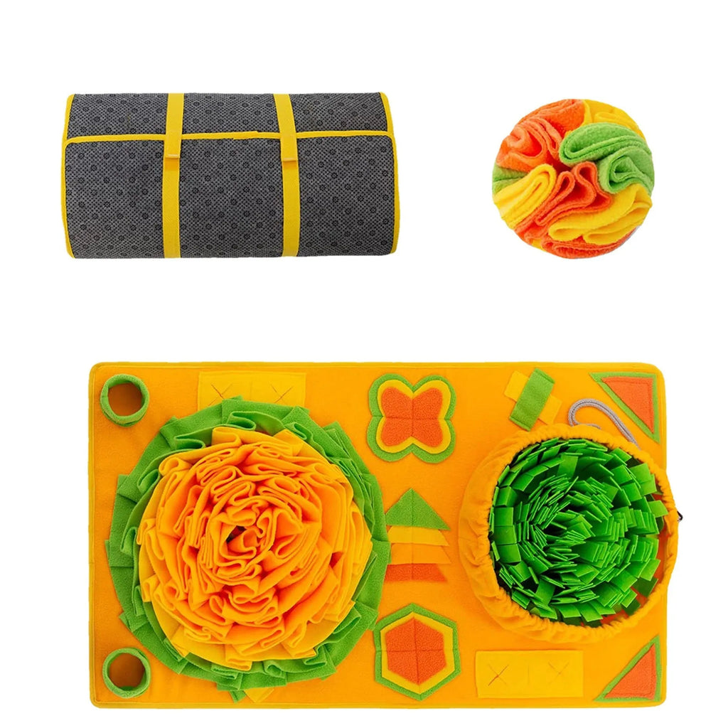 Pet products sniffing pad puzzle interaction mat 85x50cm polar fleece cushion gift ball colour for dogs