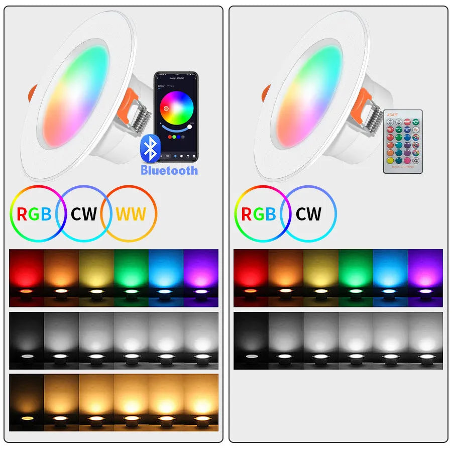 Graffiti Bluetooth smart downlight with voice control, full colour dimming, and built-in speaker, compact 113mm design