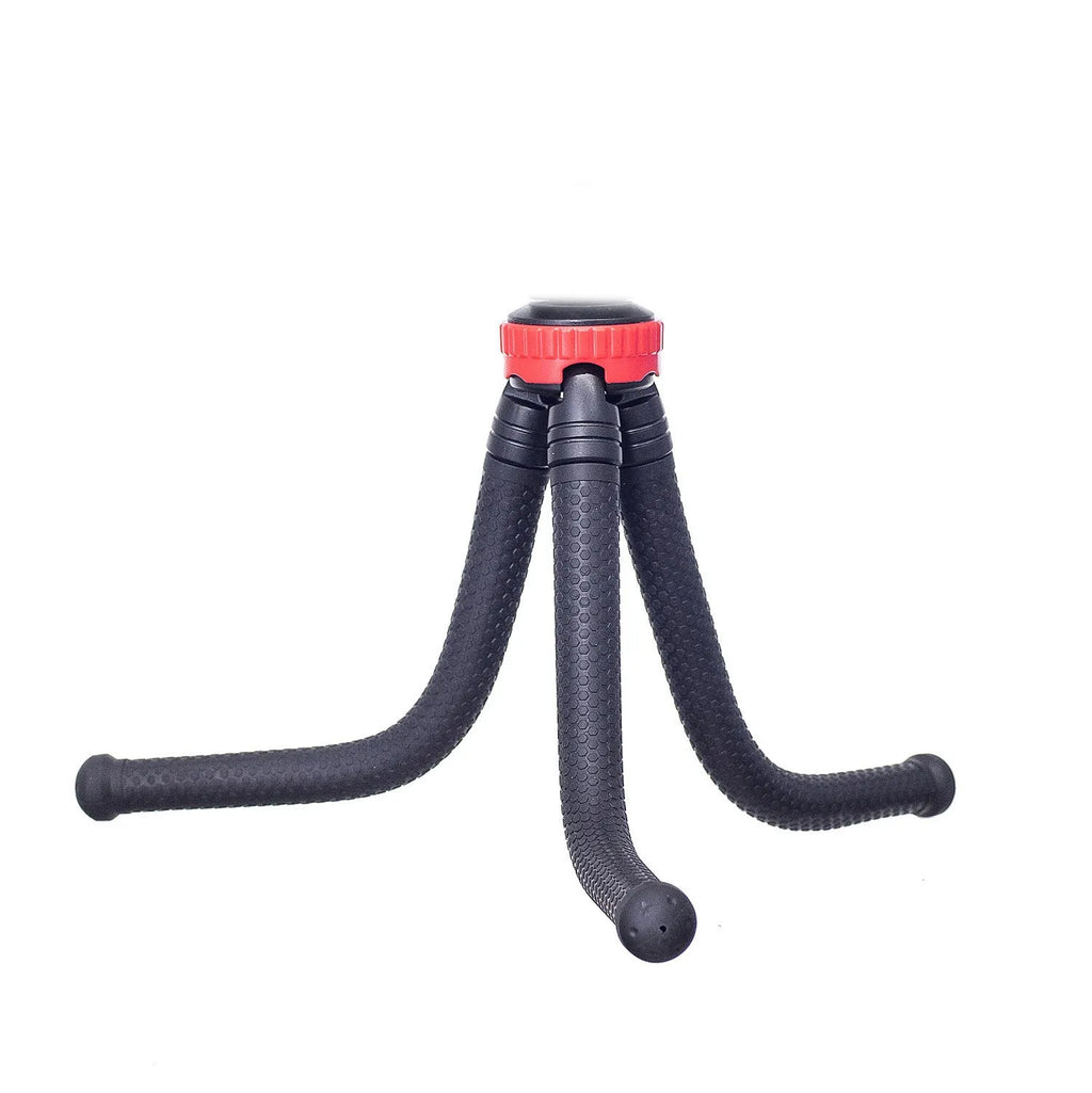 Black flexible octopus leg tripod with spherical gimbal head extended to 30cm.