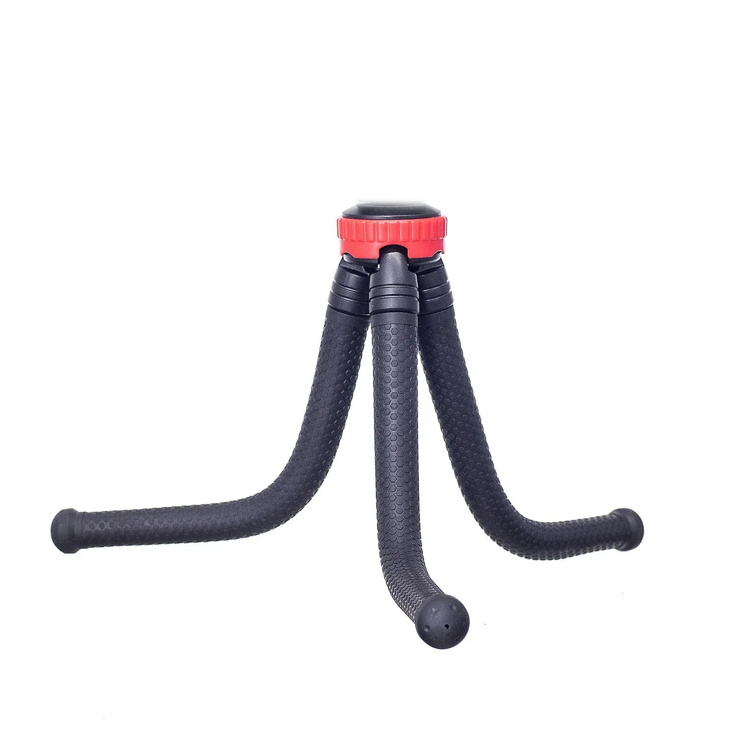Black flexible octopus leg tripod with spherical gimbal head extended to 30cm.