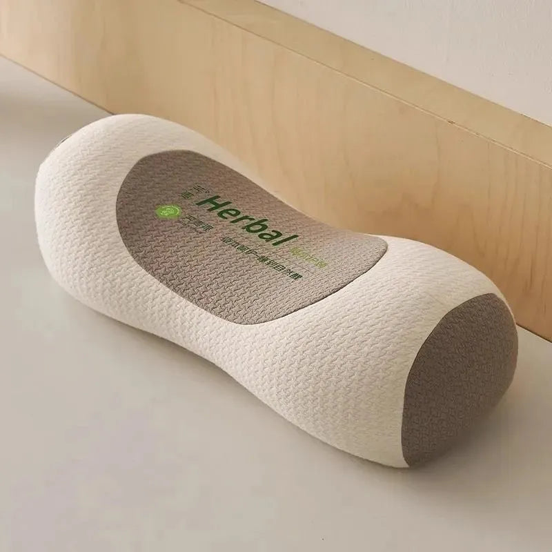 Buckwheat neck three-dimensional pillow in beige colour, single size 40x60cm, with visible stitching and natural filler