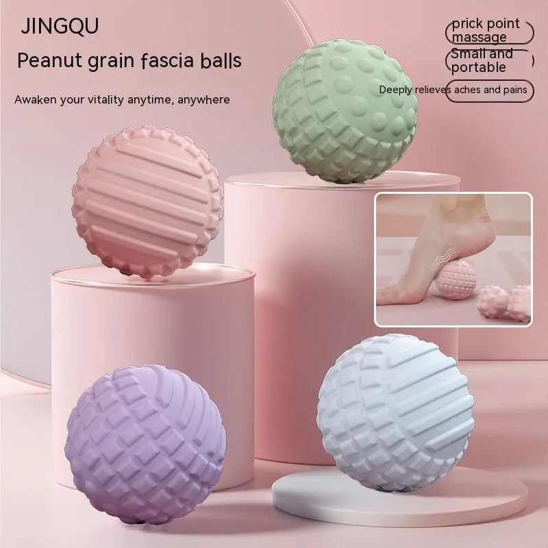 TPR foot massage ball in blue, green, pink, or purple colour with 6cm diameter for yoga and fitness use