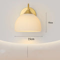 Simple postmodern corridor glass lamp with gold white frosted shade and iron frame