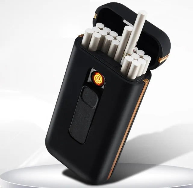 Plastic cigarette lighter and cigarette box set, 118x55x25mm box, 120x57x27mm packaging, gift use