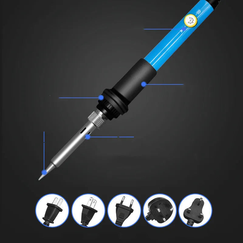 Blue soldering iron with orange bag electric soldering iron set constant temperature 60W plastic handle welding tool