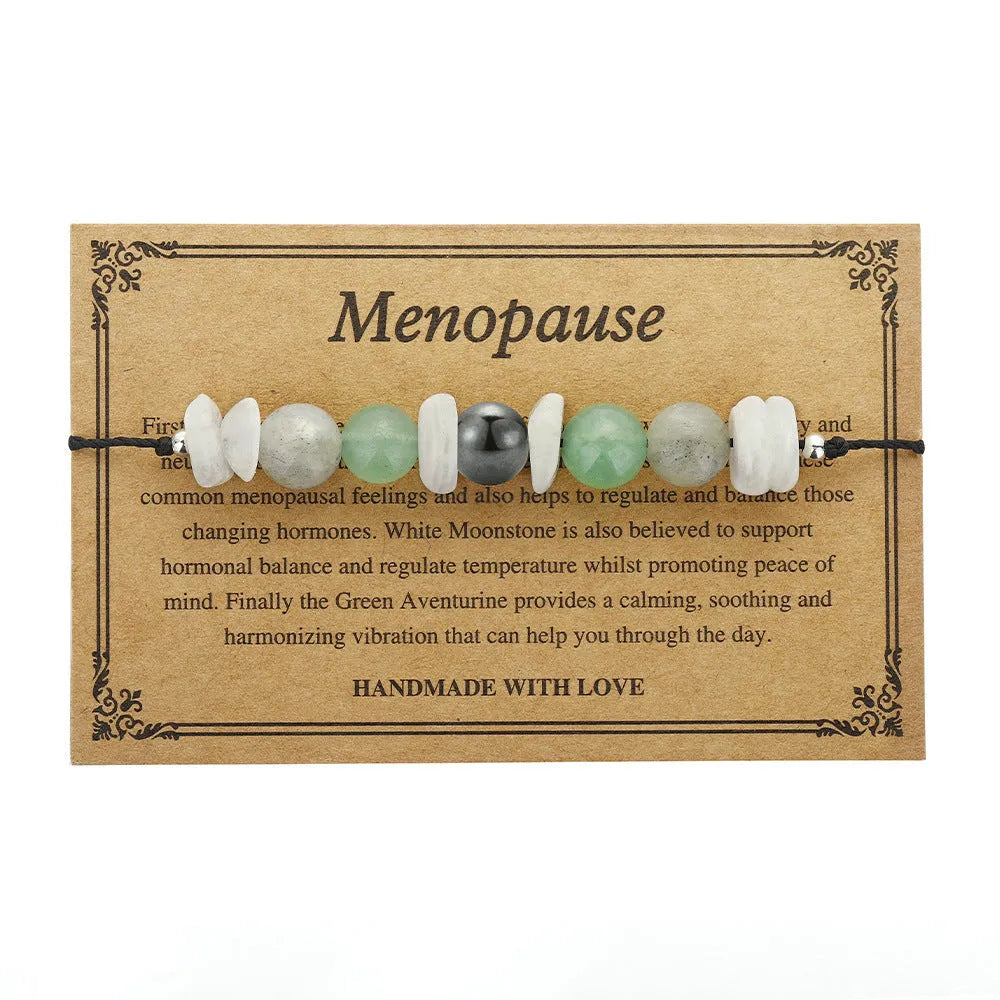 Handmade geometric stone bracelet with wax line construction in colour 3906