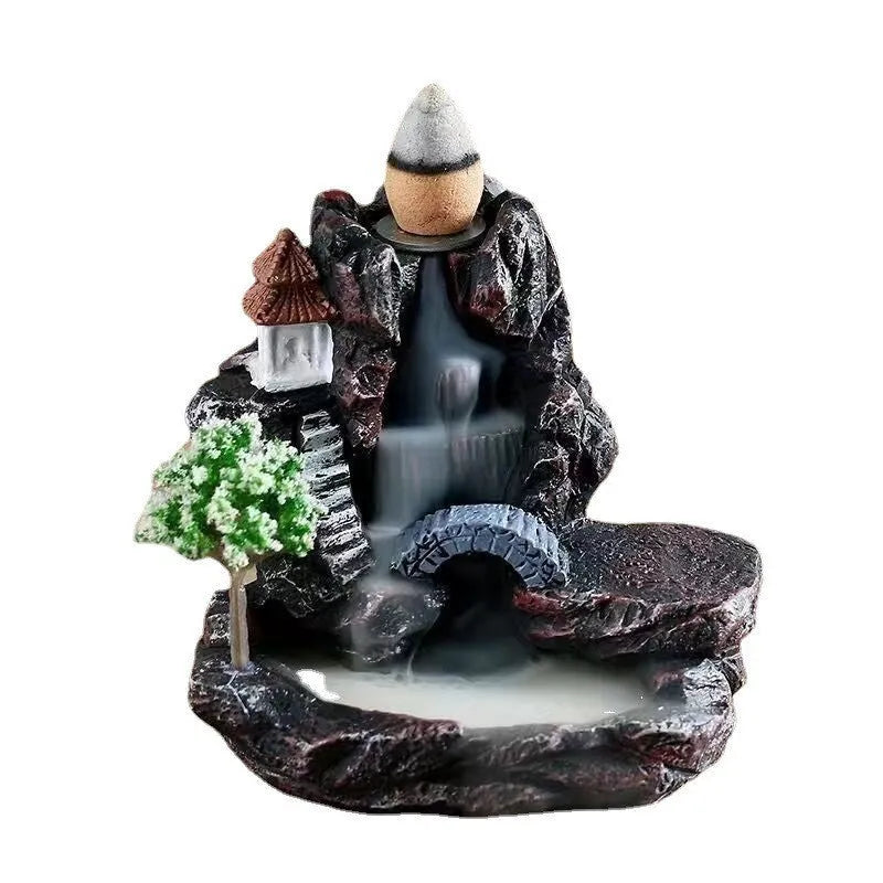Ceramic backflow incense burner in modern simple style with four colour options