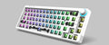 White single mode wired version of 68-key Bluetooth mechanical keyboard kit with backlight and multimedia keys