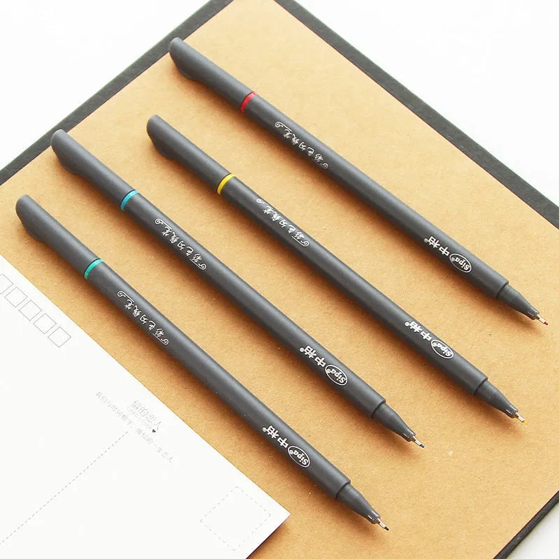 Pack of ten 0.38mm hook line pens for technical drafting, each 15.8cm long.