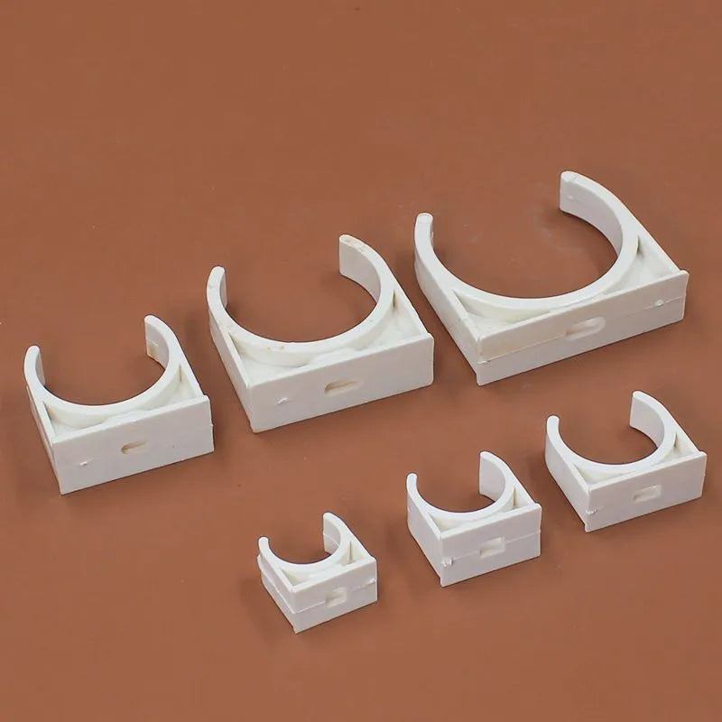 PVC U-shaped card pipe clamp force code plastic pipe clip for 16mm to 50mm pipes in packs of 100 or 200