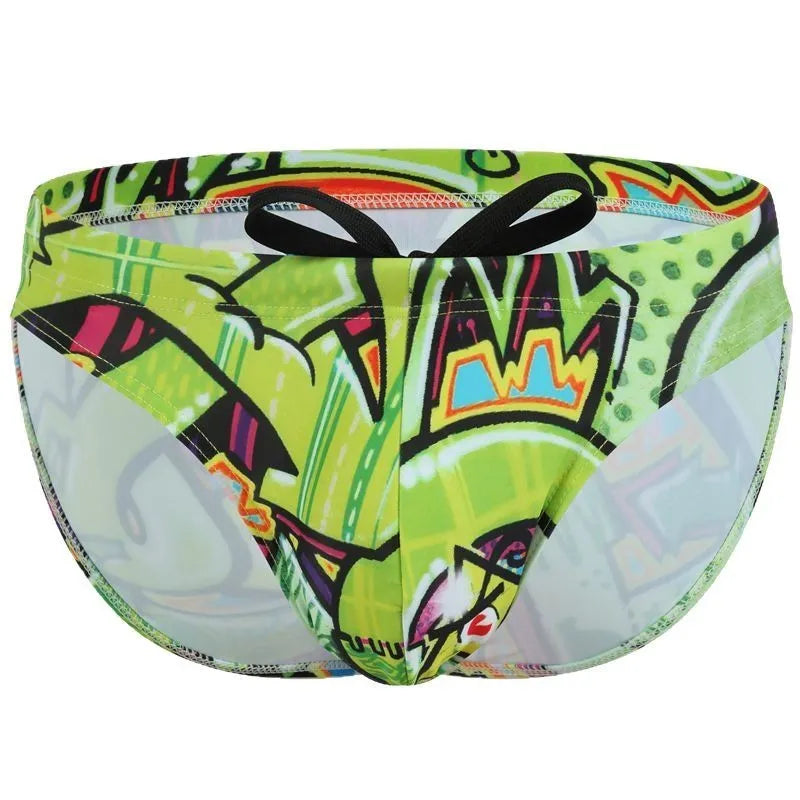 Men's printed swimming trunks in polyester fabric available in multiple colours and sizes