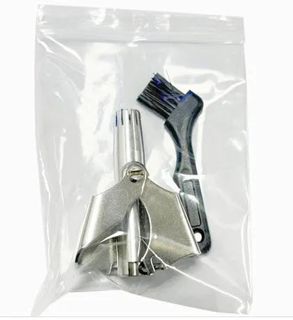 Stainless steel nose hair trimmer with round knife edge 0.65cm body height 4.5cm in matte finish