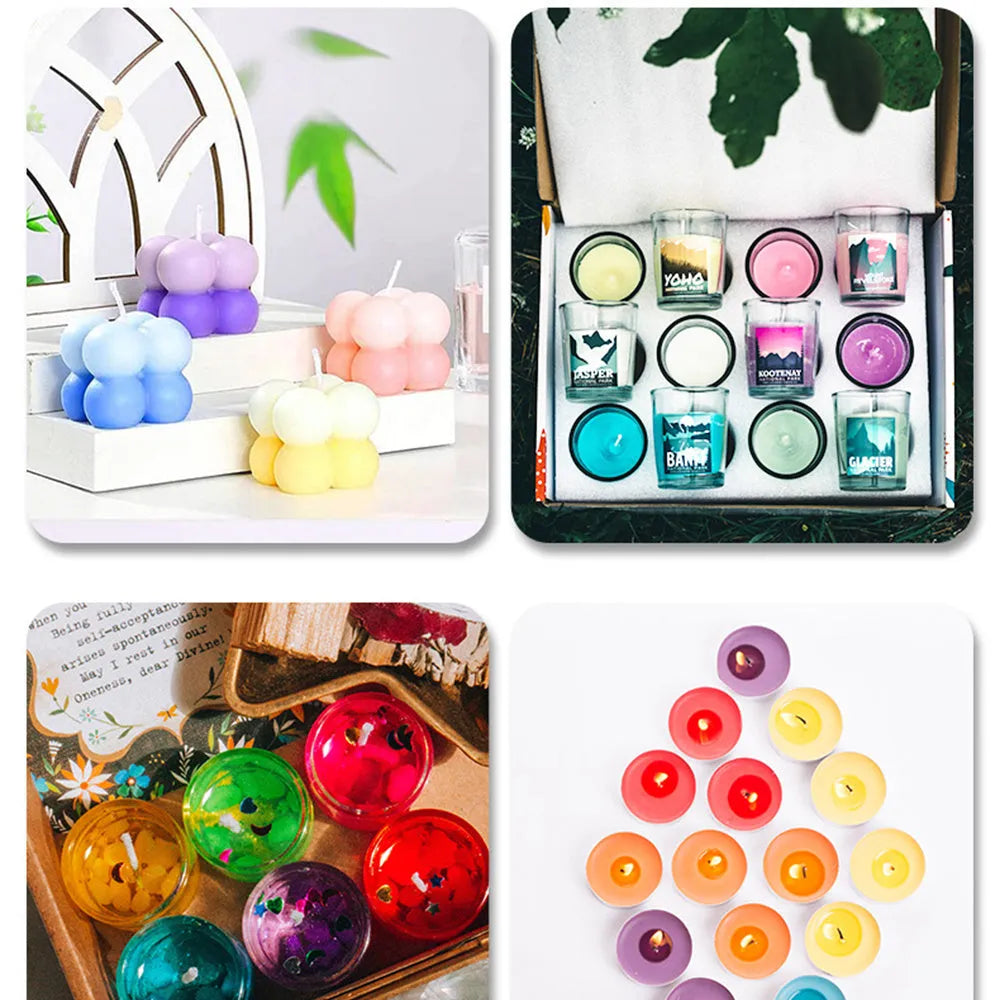 30 colour DIY candle and soap dye concentrate set in 10ml bottles with needle-tip application