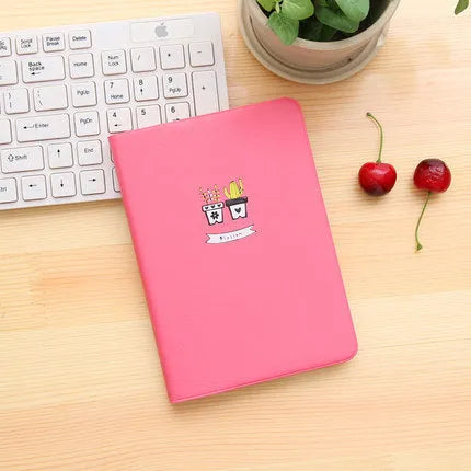 Leather handbook notebook in A6 size with beige paper, available in blue cover