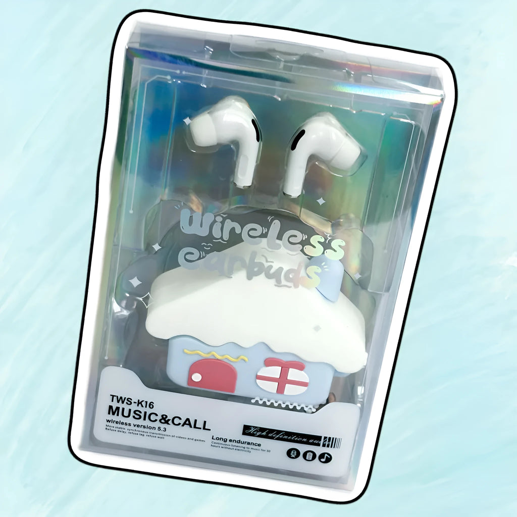 Cartoon doll silicone protective cover for in-ear earphones, small house design, PC ABS shell