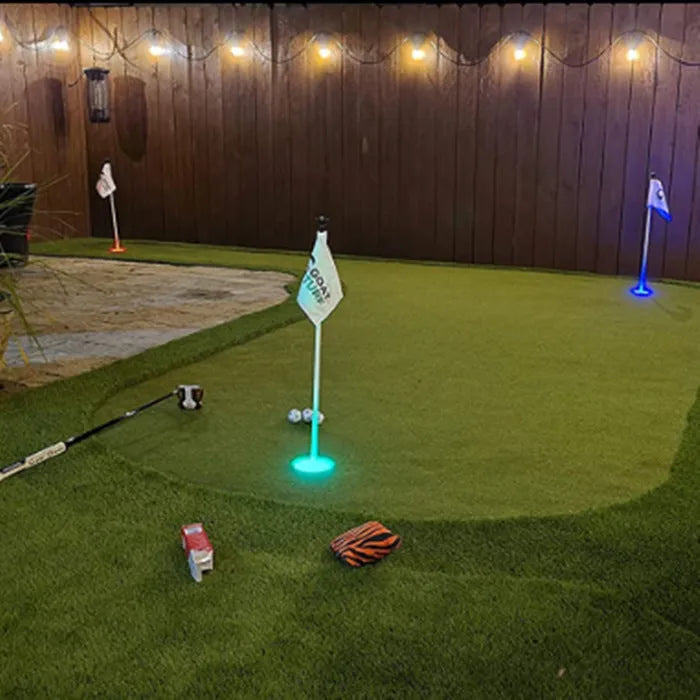 LED golf ball hole light with transparent shell and ABS body, 10cm, 4-pack with screwdriver
