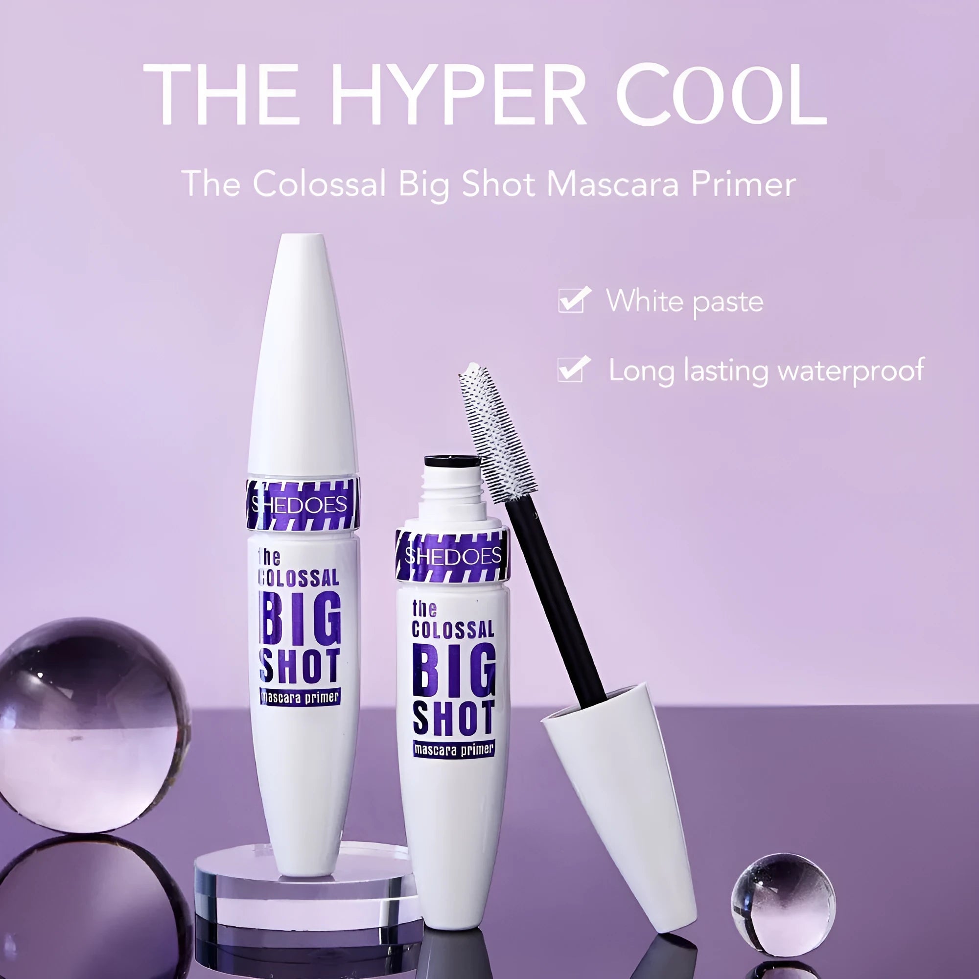 White waterproof mascara bottle with 10ML content for sweat-proof lash curling