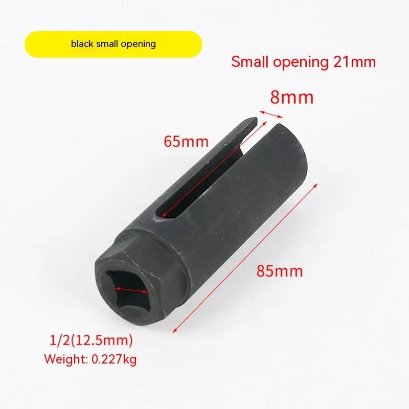 Black Japanese style oxygen sensor sleeve for 22mm automotive sensors in chromium vanadium steel