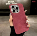 Imitation leather suede iPhone case in six colours with half-pack shockproof design