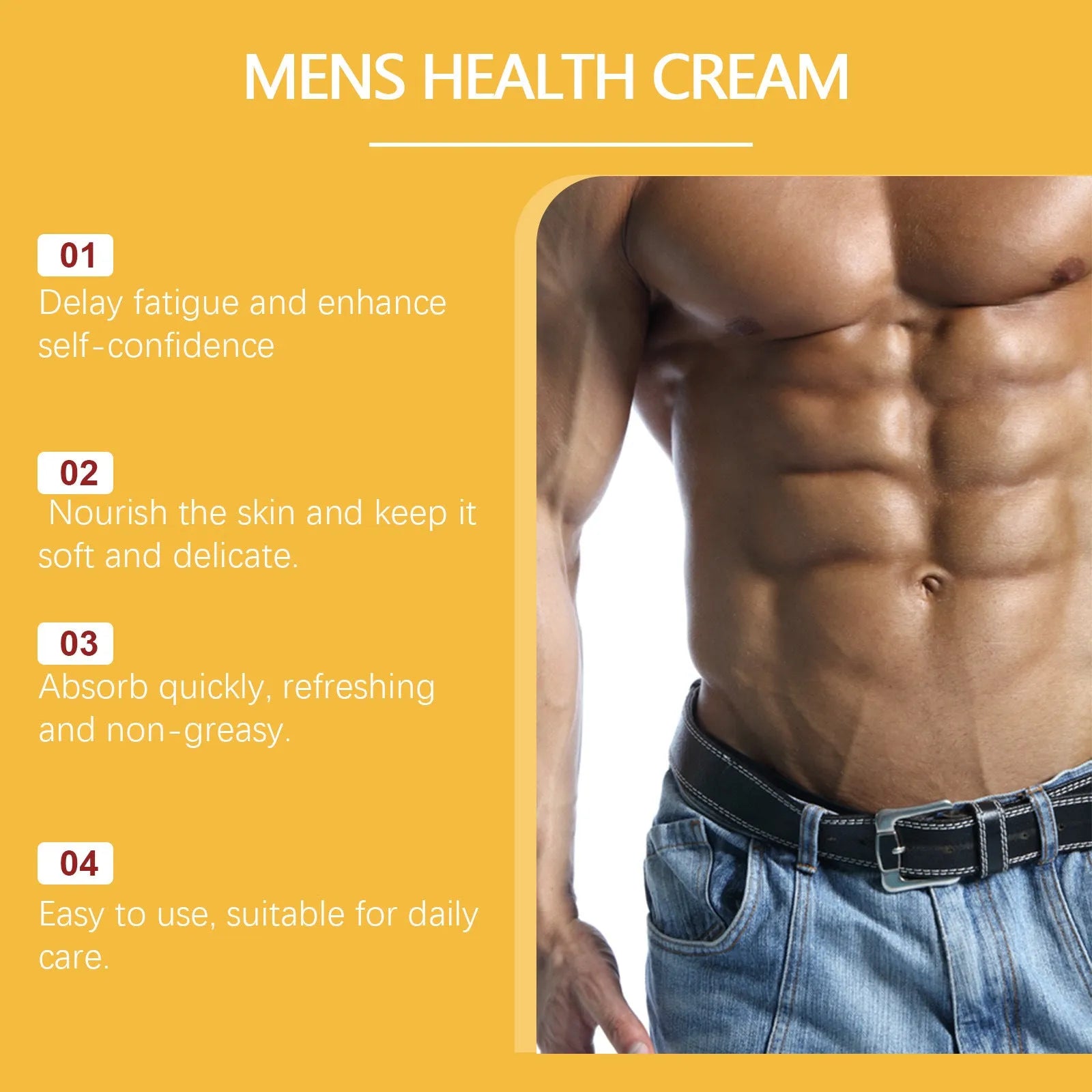 Men's Health Cream 100g with ginseng and jojoba seed oil in a white tub