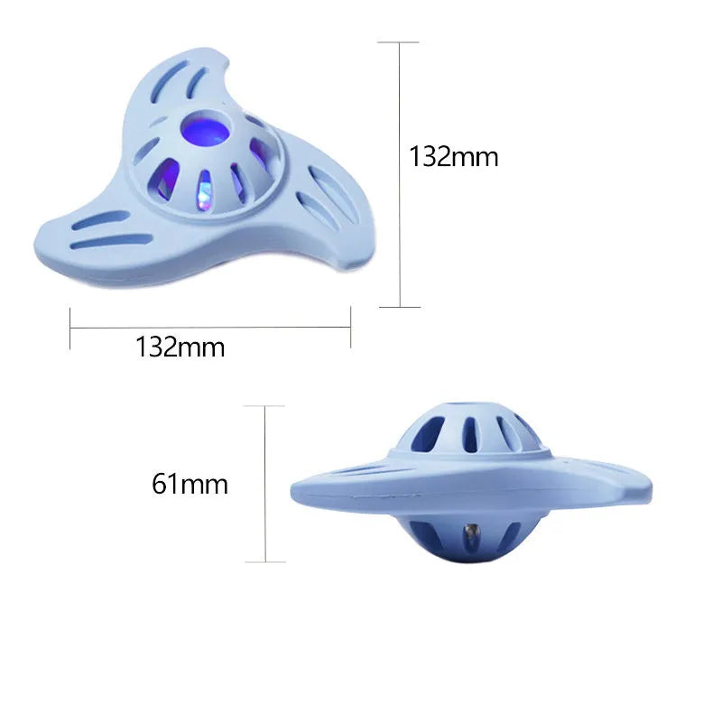 Blue durable plastic boomerang-shaped molar chew toy for medium and large breed dogs.