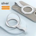 Magnetic fastened ring bracket with silicone lanyard phone holder in black