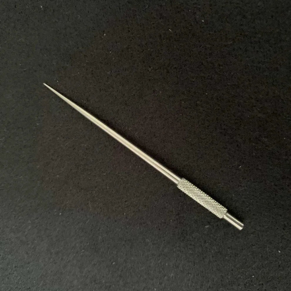 304 stainless steel toothpick set with 3 short and 3 long metal toothpicks plus 7 dental floss sticks in a cylinder