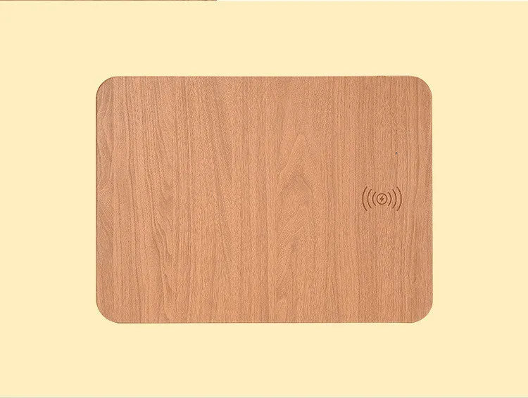 Wooden wireless charger in Black or Brown, ABS and PU leather, Qi 1.1, 5W or 10W