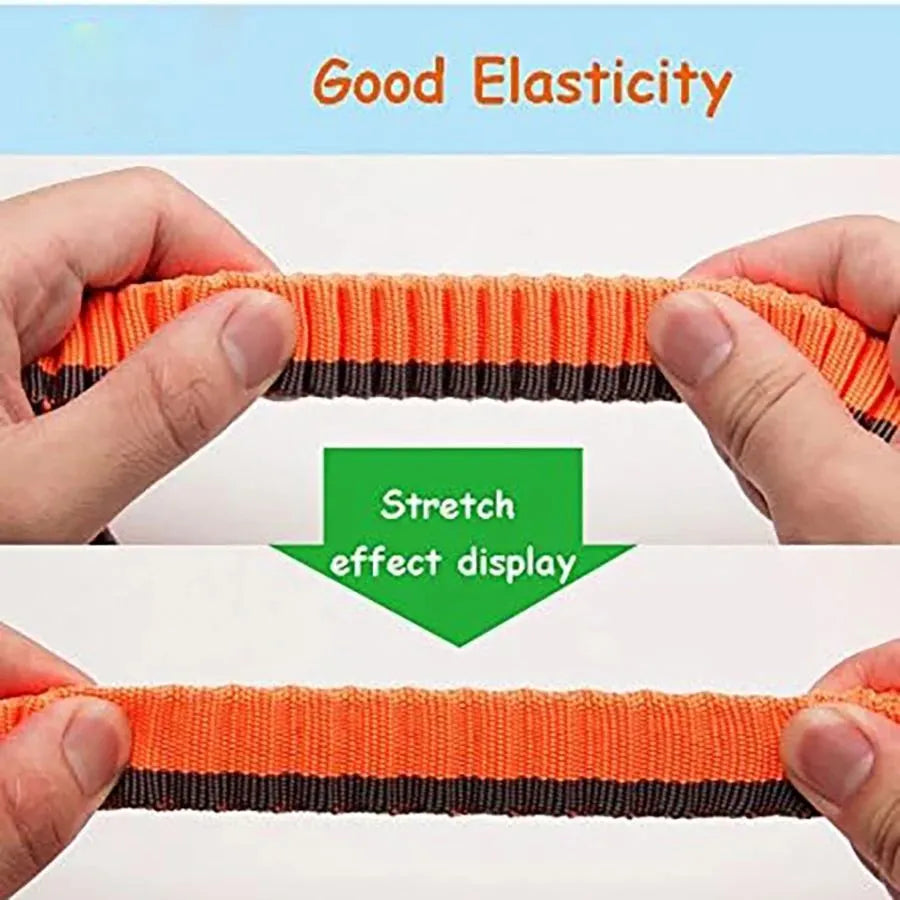 Green elastic dog training leash with rotating metal clip for medium and large breeds