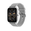 H80 black smartwatch on wrist showing heart rate and time on its 1.69-inch spherical glass screen.