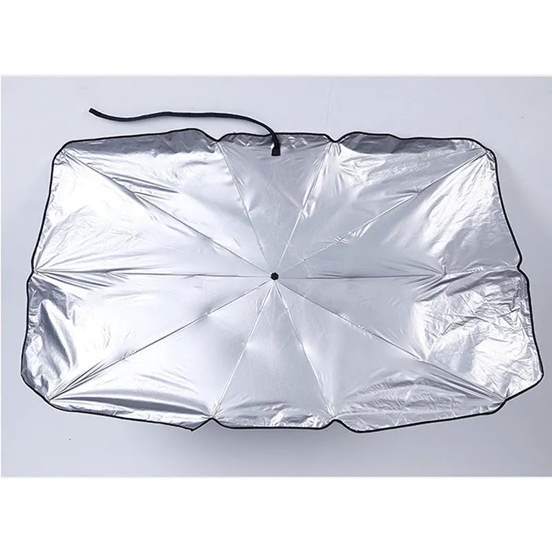 Car front sunshade in silver tape, large 79x145cm and small 65x125cm, colour Parasol