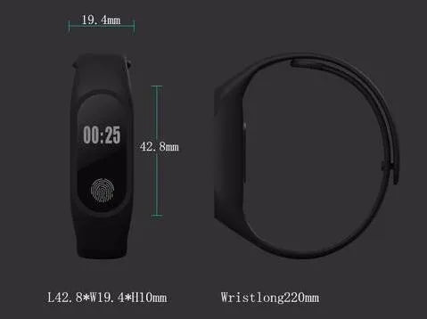 Motion intelligent hand ring fitness tracker in six colours on a wrist, showing heart rate and step display.