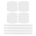 Transparent car door handle protection stickers shown on vehicle door handle