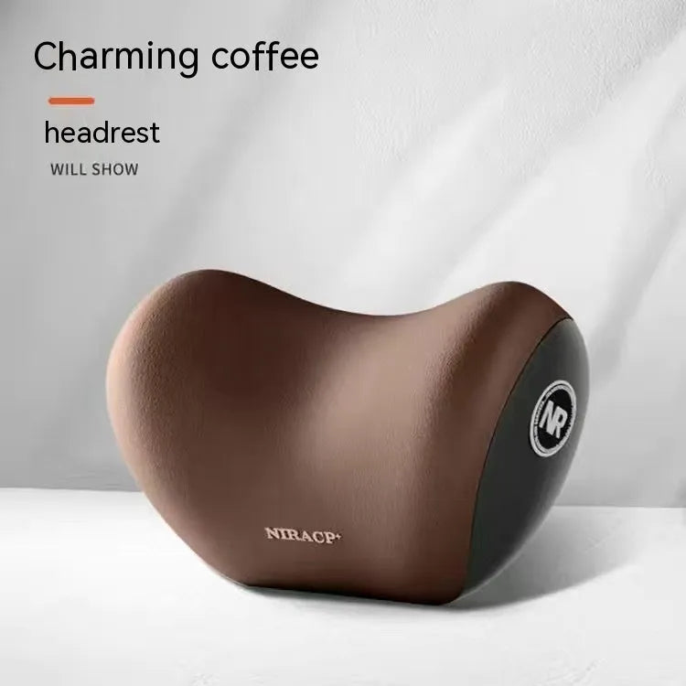Car lumbar support and headrest pillow set in memory foam with milk silk cover