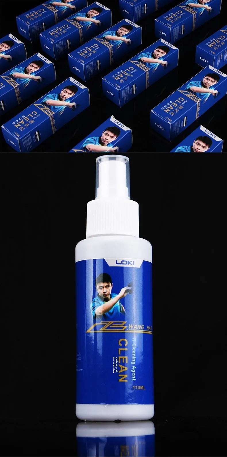110ml table tennis rubber cleaning liquid bottle with sponge applicator