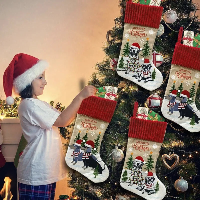 Rustic American style woven cloth Christmas tree pendant decoration measuring 46 by 28 centimetres