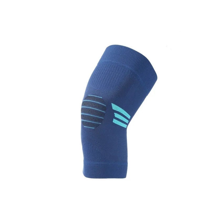 Pair of sports knee pads in two-tone colours for aerobics and basketball protection.