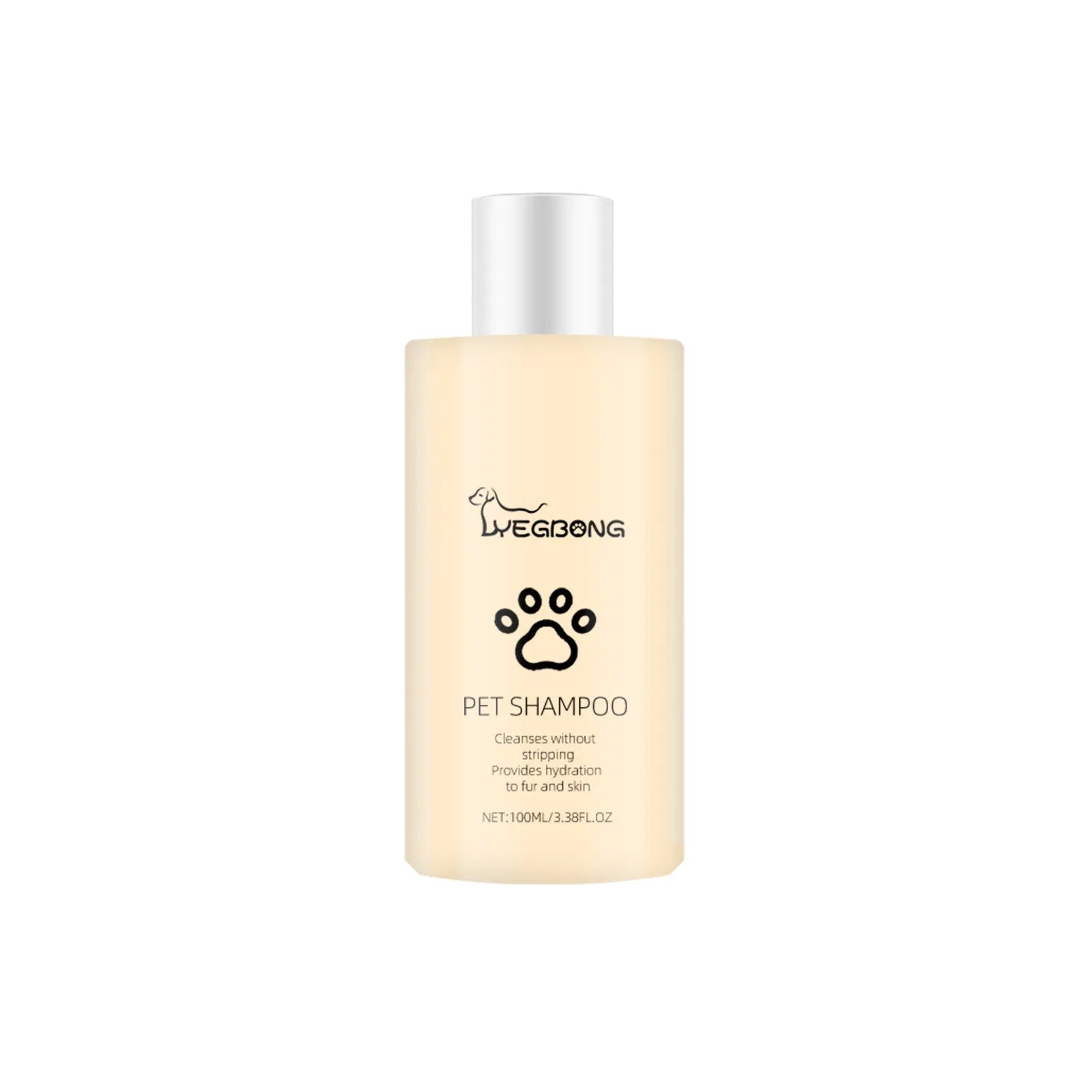 Mild and Clean pet shampoo bottle for dogs in 100ml and 300ml sizes
