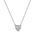 925 silver heart-shaped zircon pendant necklace for women platinum white diamond finish