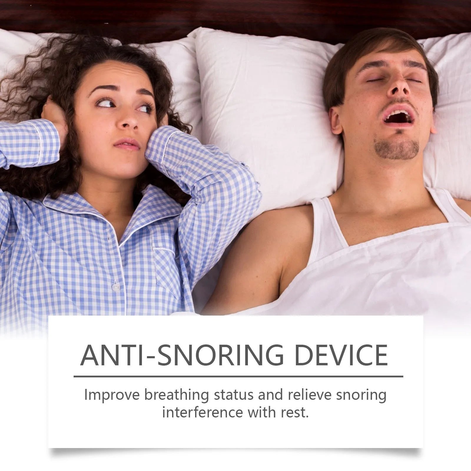 Anti-snoring gentle care device with one-piece design for nighttime sleep comfort