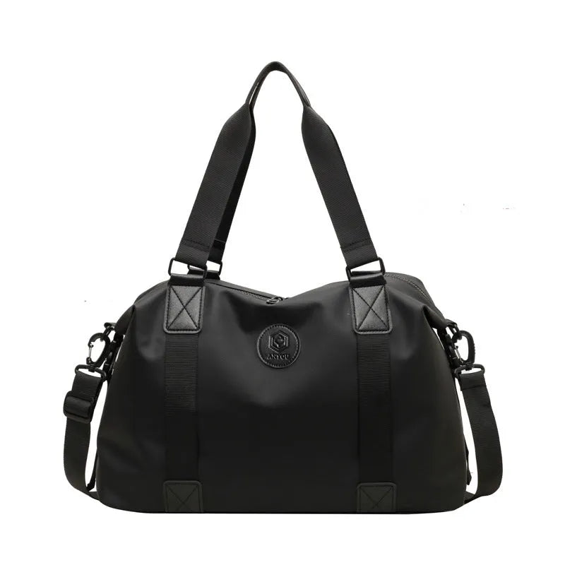 Large waterproof Oxford cloth travel bag with 36-55L capacity in solid colour options