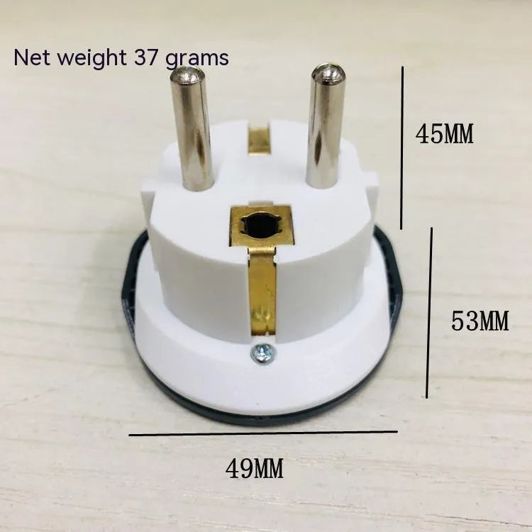 Gray white European standard conversion plug, double round angle 4.8mm, 45X49X53MM size