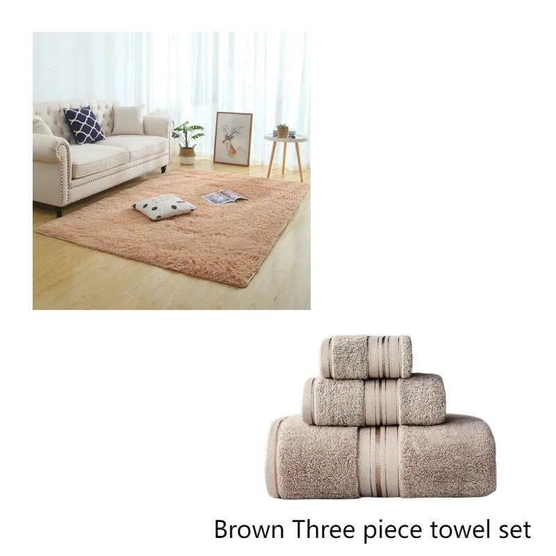 Fluffy rectangular long-hair rug in silver gray, pink, beige, or brown, machine woven, hand washable, sizes 160x60cm to 400x200cm