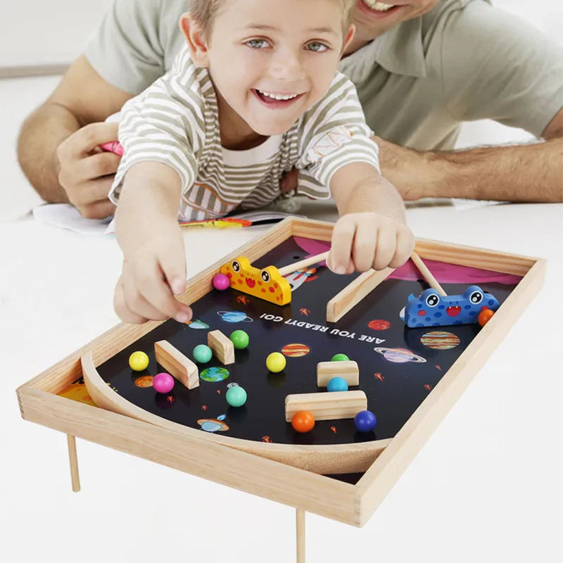 Wooden Star Wars themed double battle puzzle game for children aged 4-6 in a compact colour box