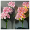 Solar hydrangea garden lights in five colours with rubber construction for outdoor decoration