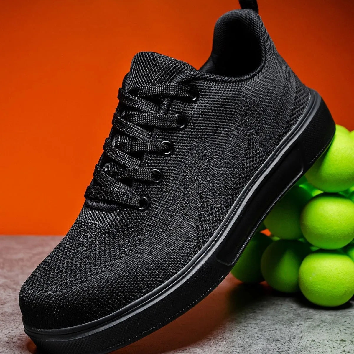Light white sports casual shoes with mesh upper and thick EVA sole in black and white colour options