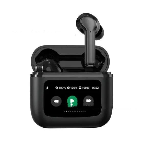 T68 PRO wireless Bluetooth headset with colour touch screen in black, silver, or Champagne colour.