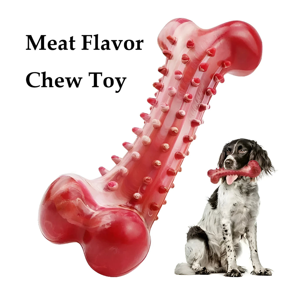 Red natural rubber chew toy for aggressive chewing dogs