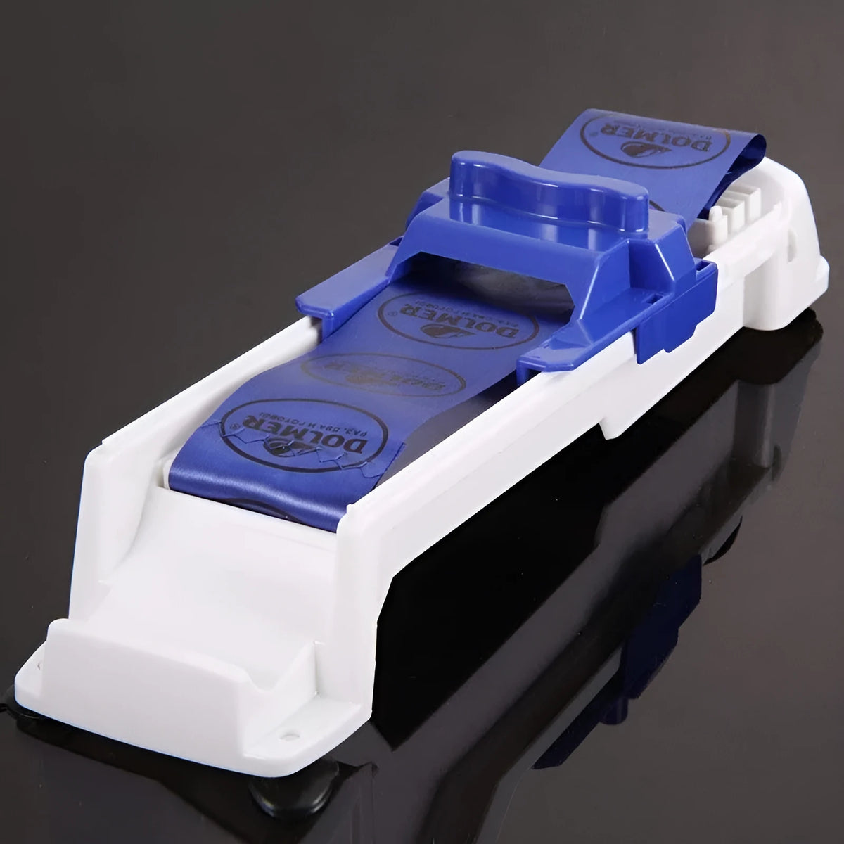 Blue vegetable meat roller 36x10x8cm manual kitchen gadget for making vegetable and meat rolls